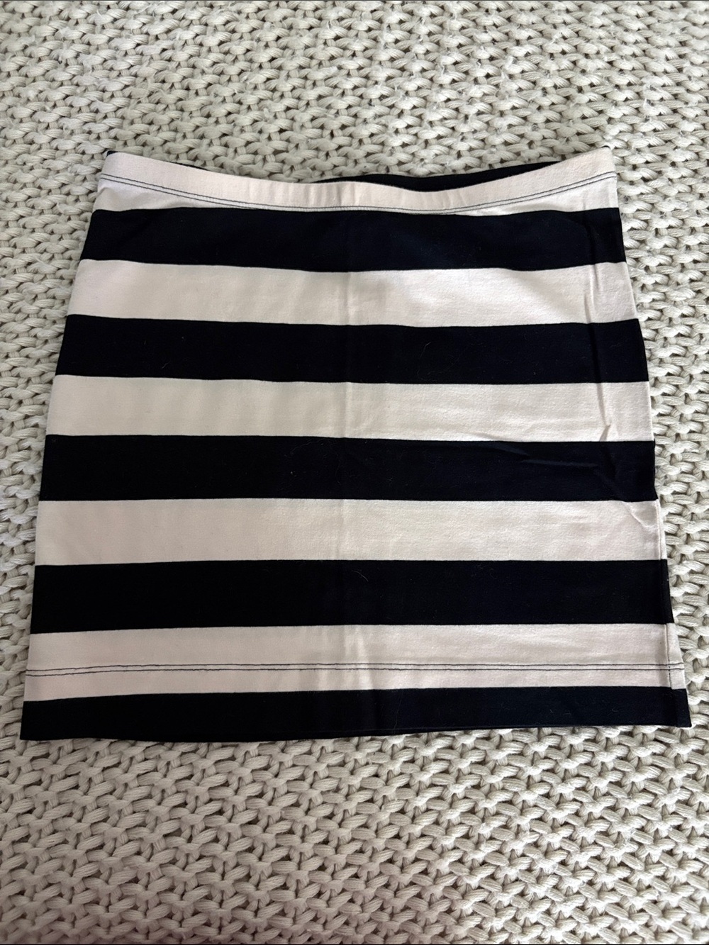 H&M - Basic Black and Cream Striped Women’s Skirt